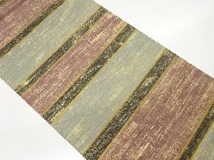 作家物　金彩横段模様全通袋帯